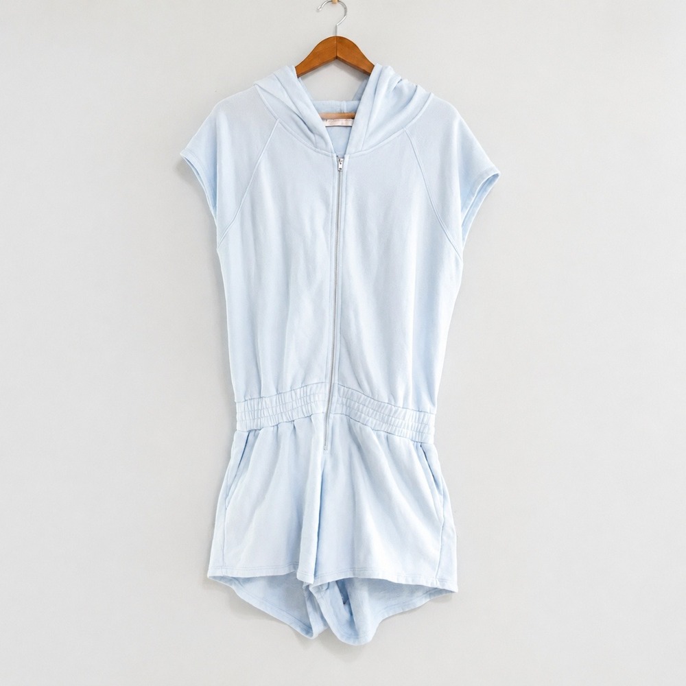Spiritual Gangster Peyton Hoodie Romper Womens L Blue NWT Cotton Modal $148 - Picture 2 of 11
